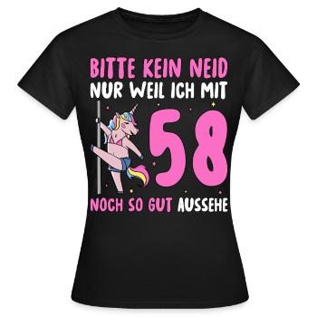 Please No Envy 58 Birthday - Women's T-Shirt - black - Front - AI Model Female 172 dark (172cm)