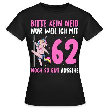Please No Envy 62 Birthday - Women's T-Shirt - black - Front - AI Model Female 172 dark (172cm)