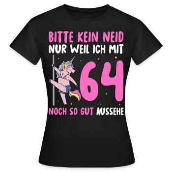 Please No Envy 64 Birthday - Women's T-Shirt - black - Front - AI Model Female 172 dark (172cm)