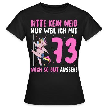Please No Envy 73 Birthday - Women's T-Shirt - black - Front - AI Model Female 172 dark (172cm)
