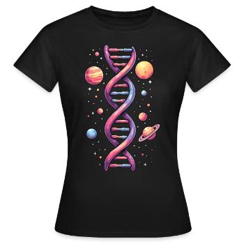 Espace ADN double hélice - T-shirt Femme - noir - Devant - AI Model Female 172 dark (172cm)