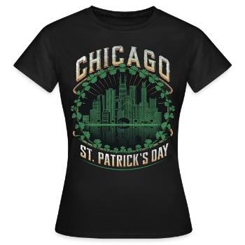 Chicago Saint-Patrick - T-shirt Femme - noir - Devant - AI Model Female 172 dark (172cm)