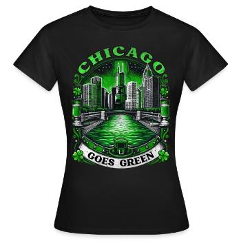 Chicago se met au vert - T-shirt Femme - noir - Devant - AI Model Female 172 dark (172cm)