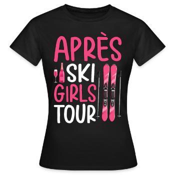 Après-ski pour filles - T-shirt Femme - noir - Devant - AI Model Female 172 dark (172cm)