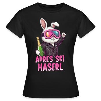 Lapin d’après-ski - T-shirt Femme - noir - Devant - AI Model Female 172 dark (172cm)
