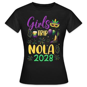 Girls Trip NOLA 2028 - Frauen T-Shirt - Schwarz - Vorne - AI Model Female 172 dark (172cm)