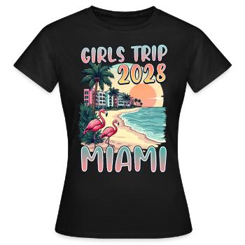 Girls Trip Miami 2028 - Frauen T-Shirt - Schwarz - Vorne - AI Model Female 172 dark (172cm)