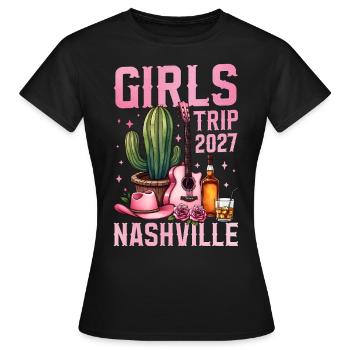 Voyage entre filles Nashville 2027 - T-shirt Femme - noir - Devant - AI Model Female 172 dark (172cm)