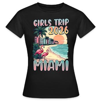 Voyage entre filles Miami 2026 - T-shirt Femme - noir - Devant - AI Model Female 172 dark (172cm)