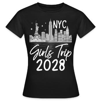 Voyage entre filles, New York 2028 (Garantie du prix le plus bas) - T-shirt Femme - noir - Devant - AI Model Female 172 dark (172cm)