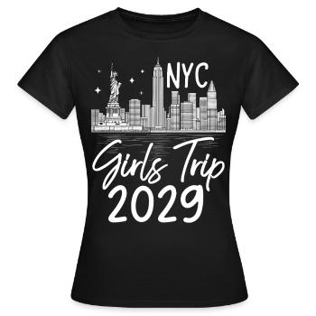 Girls Trip New York 2029 - Women's T-Shirt - black - Front - AI Model Female 172 dark (172cm)