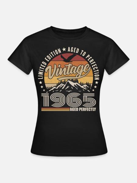 1965 Gift 60th Anniversary 1965 Vintage 1965 - Women's T-Shirt - black