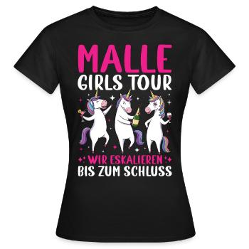 Malle Girls Tour Nous intensifions jusqu’à la fin - T-shirt Femme - noir - Devant - AI Model Female 172 dark (172cm)