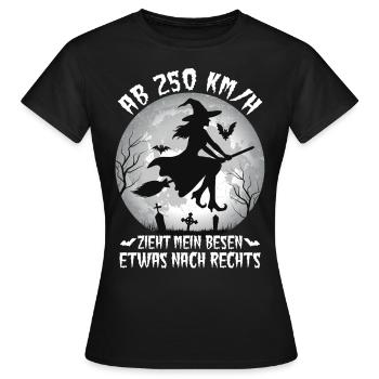 À partir de 250 km/h, Hexenbroom tire vers la droite - T-shirt Femme - noir - Devant - AI Model Female 172 dark (172cm)