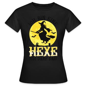 Ich Bin Eine Hexe Ich Darf Das - Frauen T-Shirt - Schwarz - Vorne - AI Model Female 172 dark (172cm)