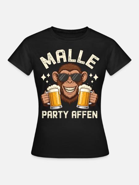 Malle Party Affen - Frauen T-Shirt - Schwarz