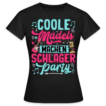 Des filles cool font la fête à Schlager - T-shirt Femme - noir - Devant - AI Model Female 172 dark (172cm)