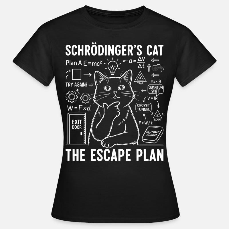 Schrödinger's Cat Escape Plan - Women's T-Shirt - black