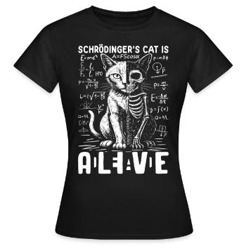 Le chat de Schrödinger mort et vif - T-shirt Femme - noir - Devant - AI Model Female 172 dark (172cm)