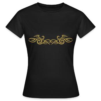 TRIBAL TATTOO ONE - Frauen T-Shirt - Schwarz - Vorne - AI Model Female 172 dark (172cm)