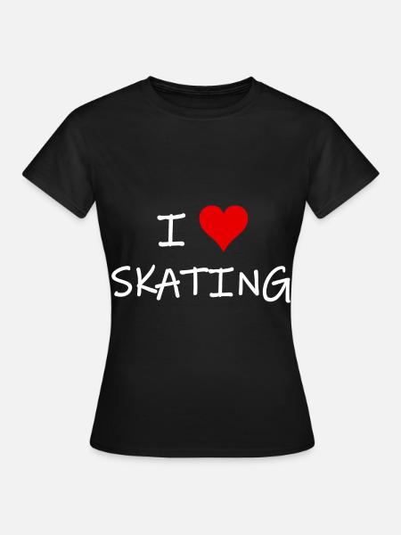 i love skating schlicht - Frauen T-Shirt - Schwarz