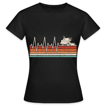 Combine Heartbeat - Women's T-Shirt - black - Front - AI Model Female 172 dark (172cm)