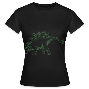 Stegosaurus - Women's T-Shirt - black - Front - AI Model Female 172 dark (172cm)