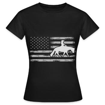 Westernpferd & Westernreiterin Westernreiten - Frauen T-Shirt - Schwarz - Vorne - AI Model Female 172 dark (172cm)