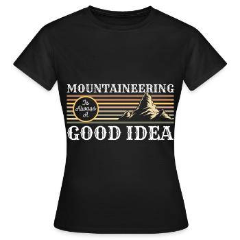 Escalade, Rochers, Escalade Sportive, Alpes - T-shirt Femme - noir - Devant - AI Model Female 172 dark (172cm)