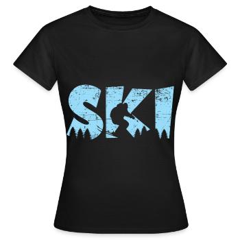 Skier Blue Vacances de ski - T-shirt Femme - noir - Devant - AI Model Female 172 dark (172cm)