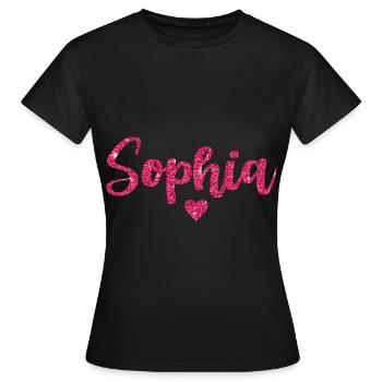 Sophia Herz Pink - Frauen T-Shirt - Schwarz - Vorne - AI Model Female 172 dark (172cm)