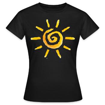 The sun - Women's T-Shirt - black - Front - AI Model Female 172 dark (172cm)
