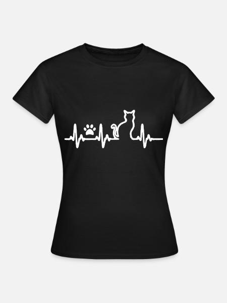 Kattenliefhebber, evolutie shirt - Vrouwen T-shirt - zwart