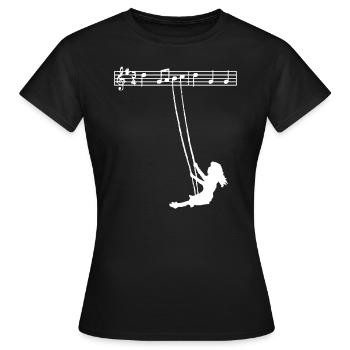 music notes - Frauen T-Shirt - Schwarz - Vorne - AI Model Female 172 dark (172cm)