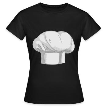 Koch - Kochmütze - Frauen T-Shirt - Schwarz - Vorne - AI Model Female 172 dark (172cm)