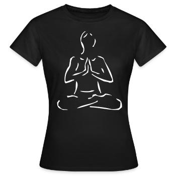 Yoga - Frauen T-Shirt - Schwarz - Vorne - AI Model Female 172 dark (172cm)