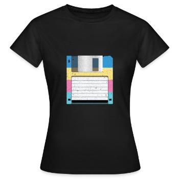 Disquette Vintage - 90 - T-shirt Femme - noir - Devant - AI Model Female 172 dark (172cm)