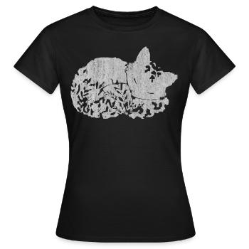 Fox, foxes - Women's T-Shirt - black - Front - AI Model Female 172 dark (172cm)