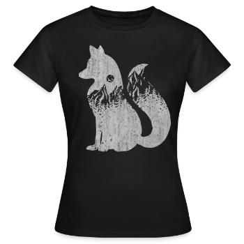 Fox, foxes - Women's T-Shirt - black - Front - AI Model Female 172 dark (172cm)