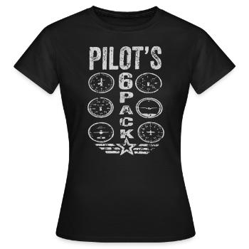 Pilot, pilot - Women's T-Shirt - black - Front - AI Model Female 172 dark (172cm)