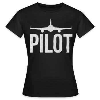 Pilot, pilot - Women's T-Shirt - black - Front - AI Model Female 172 dark (172cm)