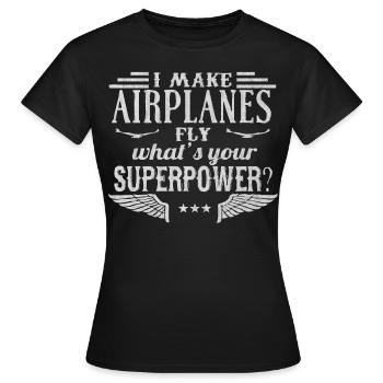 Pilot, pilot - Women's T-Shirt - black - Front - AI Model Female 172 dark (172cm)