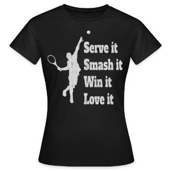 Tennis, tennis, joueur de tennis - T-shirt Femme - noir - Devant - AI Model Female 172 dark (172cm)