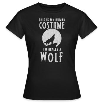 Wolf, Wölfe - Frauen T-Shirt - Schwarz - Vorne - AI Model Female 172 dark (172cm)