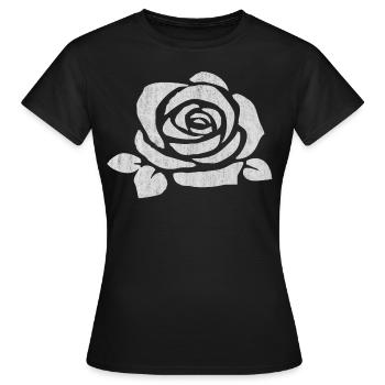 Rose, roses, flower, flowers, rose blossoms - Women's T-Shirt - black - Front - AI Model Female 172 dark (172cm)