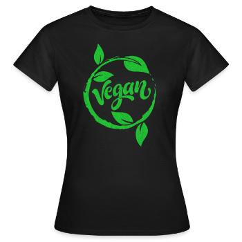 vegan,veganer - Frauen T-Shirt - Schwarz - Vorne - AI Model Female 172 dark (172cm)