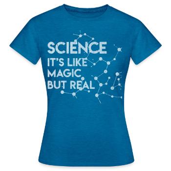 Physics, Physics teacher, Physics studies, Physics stud - Women's T-Shirt - antique blue sapphire heather - Front - AI Model Female 172 dark (172cm)