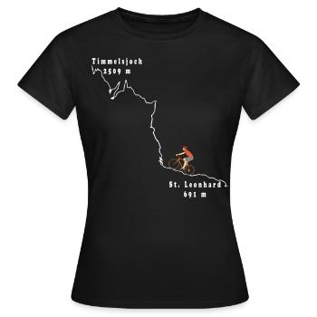 Timmelsjoch Alpine Pass Bike Ride Bike Ride Cycling - Women's T-Shirt - black - Front - AI Model Female 172 dark (172cm)