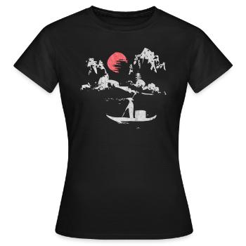 Japan, Japanese, Anime, Japanese, Anime, kanji, ma - Women's T-Shirt - black - Front - AI Model Female 172 dark (172cm)