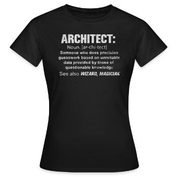Architecture, architecte, architecture student studiu - T-shirt Femme - noir - Devant - AI Model Female 172 dark (172cm)